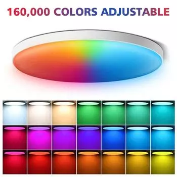 Светодиодный цветной потолочный светильник, интеллектуальное управление через приложение 2.4G WiFi, голосовое управление, умный потолочный светильник для спальни, работающий с Tuya ZigBee