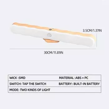 Светодиодный датчик движения беспроводной светодиодный ночник тип C перезаряжаемый светильник шкаф для одежды лампа подсветка лестницы для кухни 0-2W белый