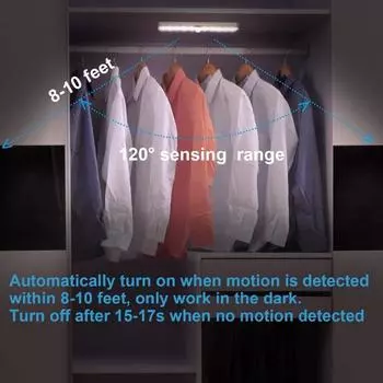 Светодиодный датчик движения для шкафа 6 10 24 40 60 светодиодов под шкафом магнитный ночник для кухни лестницы шкафа