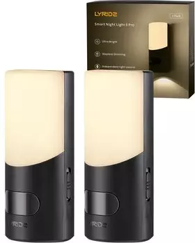 Светодиодный датчик движения LYRIDZ, USB-кронштейн, 5 уровней, магнитный, без конструкции, настенный, легкий в использовании, набор из 2 лампочек, свет, зарядка,