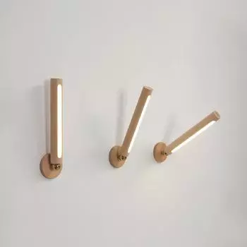 Светодиодный деревянный настенный светильник, 4000k, 1000 мАч, литиевая батарея, поворот на 360 градусов, зарядка через USB, затемнение yellow light