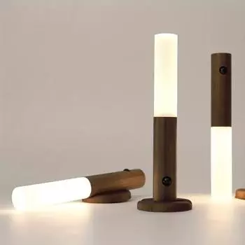 Светодиодный деревянный USB-ночник Магнитный настенный светильник Кухонный шкаф Светильник для шкафа Домашняя лестница Спальня Настольный светильник Прикроватное освещение