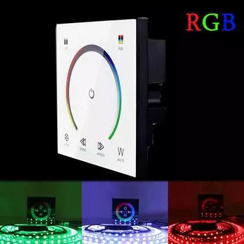 Светодиодный диммер настенного переключателя с сенсорной панелью, модулятор для ламп RGB 5050 3528, полосы света