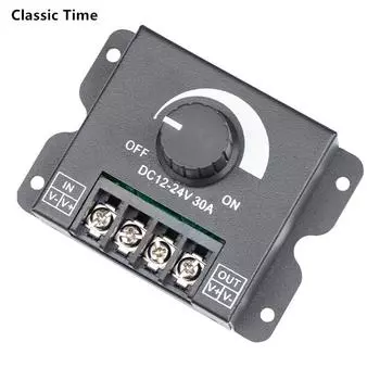 Светодиодный диммер постоянного тока 12 В 24 В 30 А 360 Вт, регулятор напряжения, регулируемый контроллер для светодиодной ленты, лампы, светодиодные затемняющие диммеры