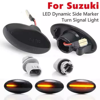 Светодиодный динамический боковой габаритный фонарь для Suzuki Grand Vitara Swift MZ EZ FZ Jimny Splas APV Arena Alto SX4 S-Cross XL7 чёрный
