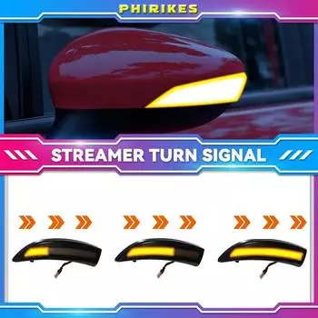 Светодиодный динамический указатель поворота, последовательный индикатор бокового зеркала, мигалка для Ford Fiesta MK6 VI/UK MK7 2008-17 B-Max 2012-17 жёлтый