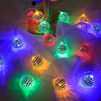 Светодиодный диско-шар, гирлянда, елочные украшения, работающие от батареек, зеркало, светодиод 3M разноцветный