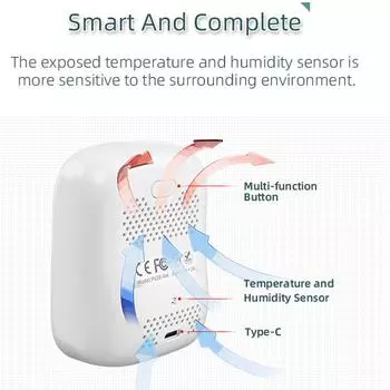 Светодиодный дисплей детектор CO2 портативный тестер углекислого газа многофункциональный датчик температуры и влажности разноцветный