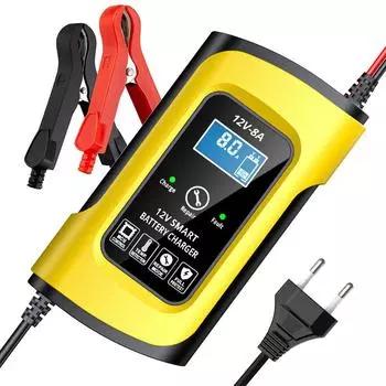 Светодиодный дисплей для мотоцикла, внедорожника, грузовика, умного автомобильного зарядного устройства, интеллектуальное мощное многофункциональное 12 В/8 А импульсное зарядное устройство для ремонта аккумулятора EU plug