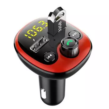 Светодиодный дисплей, громкая связь, MP3-плеер, автомобильное Bluetooth-совместимое зарядное устройство с двумя USB-разъемами
