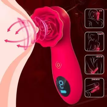 Светодиодный дисплей Rose Секс-игрушки Нокаут Вибрирующая роза Взрослые женские пары Секс-игрушки Женский клиторальный сосок Вибратор Стимулятор клитора Женские секс-игрушки