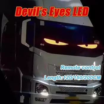Светодиодный дисплей с демоническим глазом для грузовика RGB Светодиодный прокручивающийся текст Светодиодный дисплей Гибкая мигающая панель с глазом Аксессуар для автомобиля и грузовика хань синий
