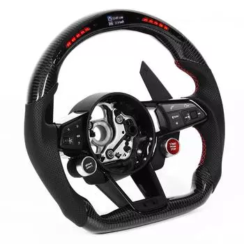 Светодиодный дисплей со светодиодной подсветкой из углеродного волокна для замены рулевого колеса для RS3 RS4 RS5 RS6 RS7 TT R8 2010-2025 чёрный