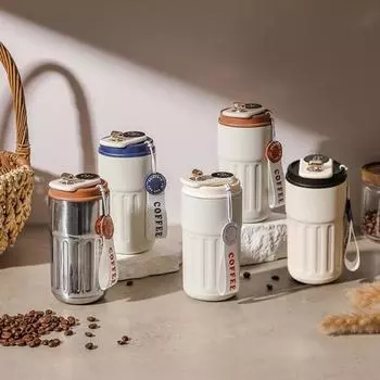 Светодиодный дисплей температуры на 450 мл. Бутылка для воды с вакуумной изоляцией. Не содержит бисфенола-А. Герметичность. Сохраняет холод/тепло. 12-часовая изоляционная чашка с двойными стенками. Нержавеющая сталь. коричневый