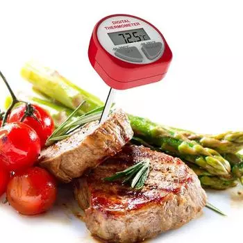 Светодиодный дисплей термометр для вспенивания молока из нержавеющей стали температурный монитор 0~100/40~220 для кофе, молочной пены, шоколада, капу красный