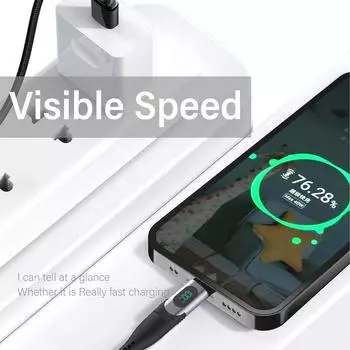 Светодиодный дисплей USB C удлинитель адаптер 100 Вт быстрая зарядка 480 Мбит/с передача данных поддержка для смартфонов, планшетов, ноутбуков