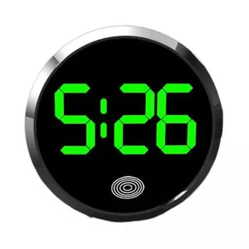 Светодиодный дисплей времени Часы приборной панели автомобиля Сенсорные светящиеся автомобильные часы Для автомобиля, лодки, велосипеда, грузовика Silver - Green Light