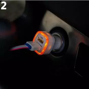 Светодиодный двойной USB-порт 2.1A Быстрое автомобильное зарядное устройство для iPhone iPad Samsung Galaxy красный