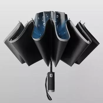 Светодиодный фонарь 12 косточек полный зонт складной фонарик обратный зонт зонт печать зонт 10 bone reverse (rain and shine) чёрный