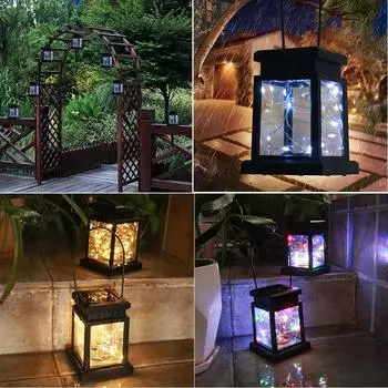 Светодиодный фонарь 1 шт., подвесной светильник из золотистой медной проволоки 001