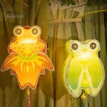 Светодиодный фонарь DIY Kit Цикада Воздушный змей Бабочка Золотая рыбка Фонарь в китайском стиле Ручная работа из бумаги Праздничное светящееся украшение A