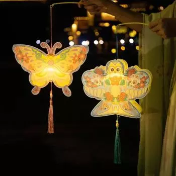 Светодиодный фонарь DIY Kit Цикада Воздушный змей Бабочка Золотая рыбка Фонарь в китайском стиле Ручная работа из бумаги Праздничное светящееся украшение A