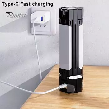 Светодиодный фонарь для кемпинга, перезаряжаемый фонарик, супер яркий, высокий люмен, регулируемый, складной, водостойкий, магнитный, для палатки B