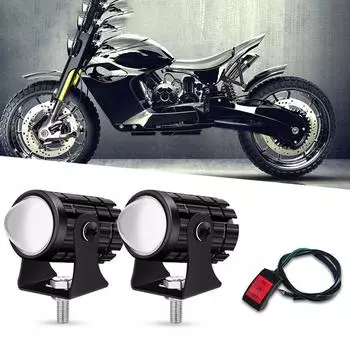 Светодиодный фонарь для мотоцикла Mini Dual Spotlights Headlight Fog Lamp FOR Imperial Benelli 400 Led Far12V Motorcycle Spotlights Jog Rr