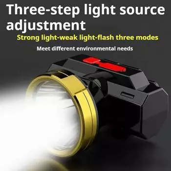 Светодиодный фонарь для ночной рыбалки, мощный USB-аккумулятор, литиевый аккумулятор, рыболовный фонарь для патрулирования и кемпинга, налобный фонарь cool light +box