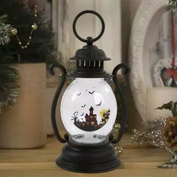 Светодиодный фонарь на Хэллоуин, жуткие украшения, энергосберегающий, прочный, для домашней вечеринки, фонарь с легкой заменой батареи