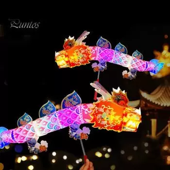 Светодиодный фонарь в виде дракона, самостоятельная сборка, светящийся бумажный фонарь, водонепроницаемый ручной фонарь в виде дракона с 3 режимами освещения, подарок для детей красный