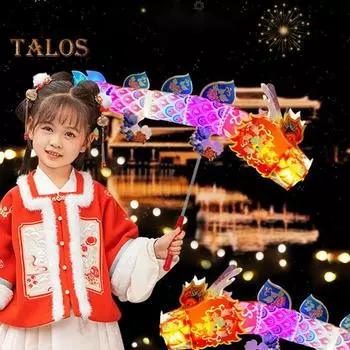 Светодиодный фонарь в виде дракона, самостоятельная сборка, светящийся бумажный фонарь, водонепроницаемый ручной фонарь в виде дракона с 3 режимами освещения, подарок для детей красный