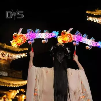 Светодиодный фонарь в виде дракона, самостоятельная сборка, светящийся бумажный фонарь, водонепроницаемый ручной фонарь в виде дракона с 3 режимами освещения, подарок для детей красный