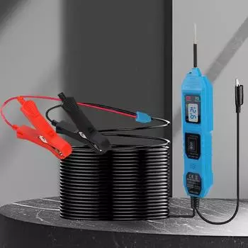 Светодиодный фонарик, автомобильные аксессуары, щуп, ручка, диагностический инструмент, многофункциональный тестер электрической системы автомобиля, тест напряжения 12 В/24 В, цифровой ЖК-дисплей синий