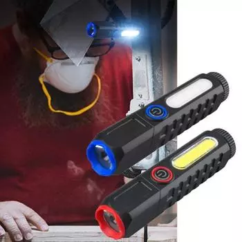 Светодиодный фонарик, хвостовое магнитное освещение, широкое применение красный/чёрный