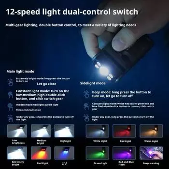 Светодиодный фонарик с регулируемой на 180 градусов головкой, супер яркий, несколько режимов освещения чёрный