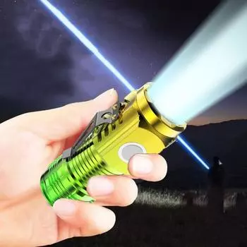 Светодиодный фонарик с высоким люменом для кемпинга на открытом воздухе, несколько ультра-ярких режимов освещения, мини-размер, аккумуляторная батарея для экстренного использования чёрный