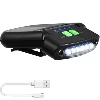 Светодиодный фонарик-зажим для кепки, USB-зарядка, водонепроницаемый, ультраяркий, без помощи рук, фонарик для кепки, налобный фонарь красный