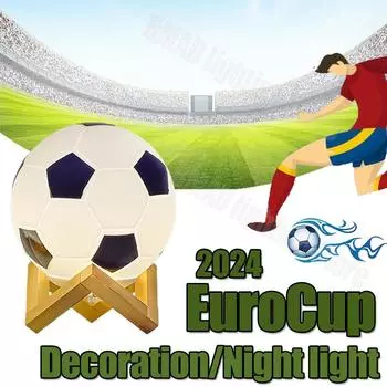 Светодиодный футбольный ночник из цельного дерева, стекла, небольшой настольный светильник с дистанционным управлением, затемняющий прикроватный светильник для спальни, украшение для кабинета, ночник