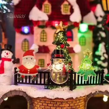 Светодиодный гирляндный светильник на батарейках, простой в установке, всегда включенный, снеговик, Санта-Клаус, гирляндная лампа, украшение для рождественской вечеринки 1M