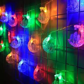 Светодиодный гирляндный светильник, теплый белый, с USB-подключением, замок со звездой и луной, фестивальный свет, украшение для Рамадана, Мубарак Ид, домашний декор B