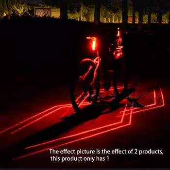 Светодиодный и лазерный велосипедный фонарь с водонепроницаемостью IPX-5, зарядкой через USB, задним габаритным огнем