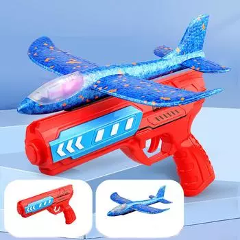 Светодиодный игрушечный самолет из прочной пены, катапульта для запуска самолета, полет на открытом воздухе