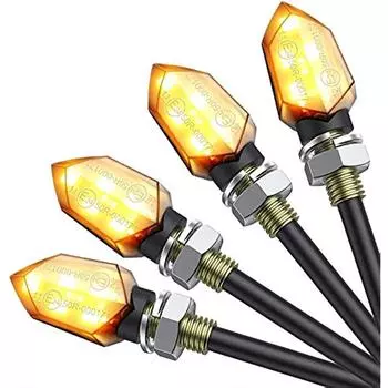 Светодиодный индикатор Одобрен универсальный светодиодный индикатор Дневные ходовые огни Индикатор мотоцикла Светодиодные ходовые огни мотоцикла Янтарный E24 Упаковка из 4 шт. 17x11x3cm