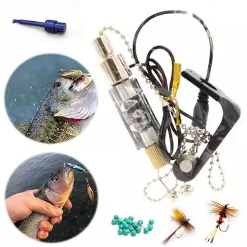 Светодиодный индикатор поклевки из нержавеющей стали, цветной световой индикатор поклевки, рыболовная вешалка, аксессуары для рыбы-качели