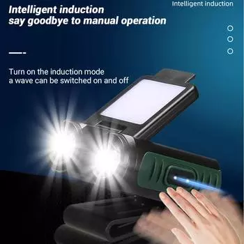 Светодиодный индукционный налобный фонарь MINI Cap Clip Light 1200 мАч со встроенным аккумулятором USB, перезаряжаемый налобный фонарь для кемпинга, рыбалки