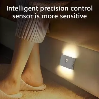 Светодиодный индукционный ночник беспроводной USB-зарядный настенный светильник для индукции человеческого тела для спальни, коридора, шкафа, ванной комнаты, освещения