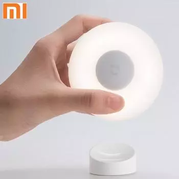 Светодиодный индукционный ночник Mijia, 2 лампы, интеллектуальный датчик движения, инфракрасный интеллектуальный датчик человеческого тела с регулируемой яркостью и магнитным основанием