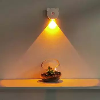 Светодиодный интеллектуальный датчик человеческого тела Ночной светильник Аварийное автоматическое освещение Беспроводной магнитный присоска Использование Ночной светильник USB зарядка warm light белый