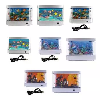 Светодиодный искусственный аквариумный ночник, динамический искусственный аквариумный светильник, подарок для детей ~ OW